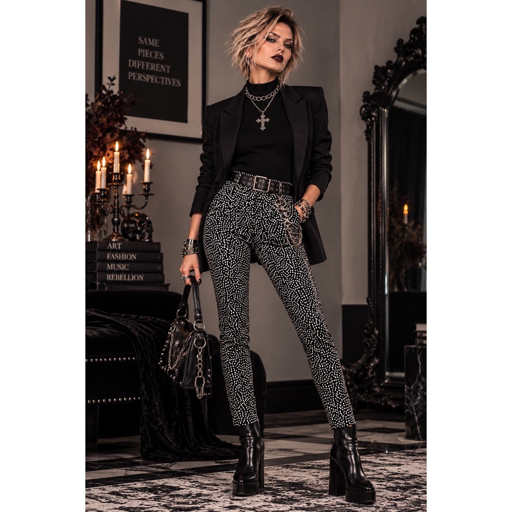 Ralph Lauren RLX Size 8 Black Floral Pants Gothic Sporty Chic